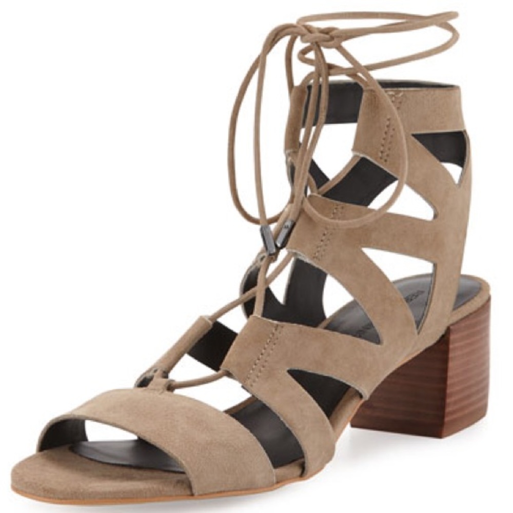 Rebecca Minkoff Issa Lace-Up Mid-Heel Sandals